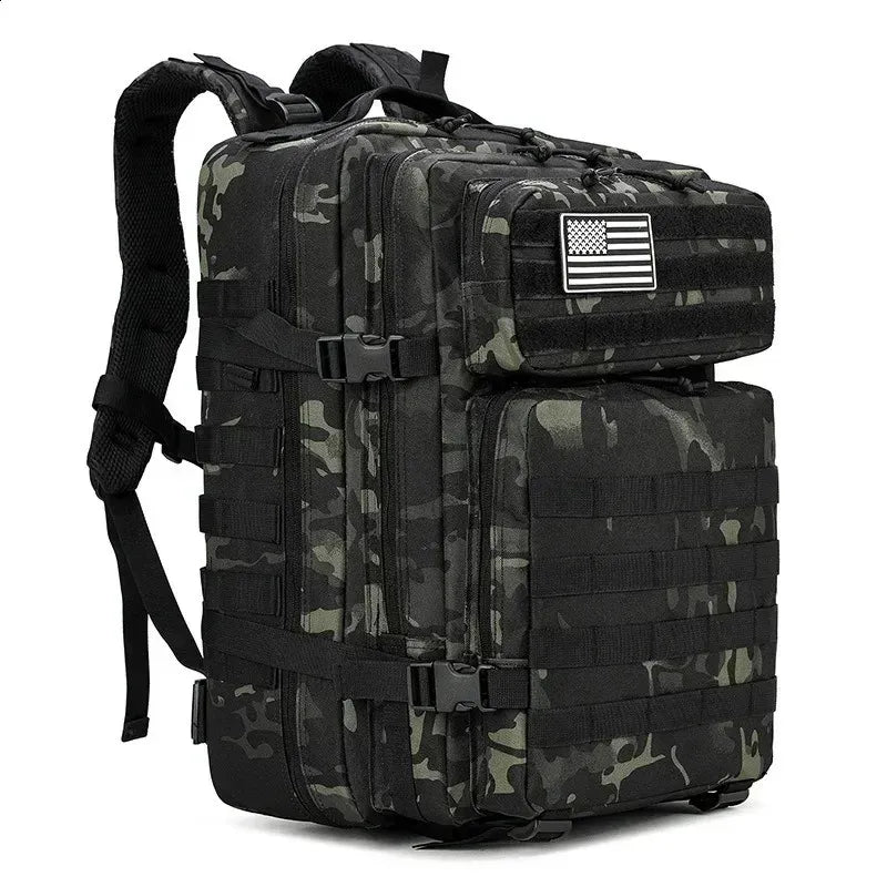 Large Assault Backpack - Black Camouflage